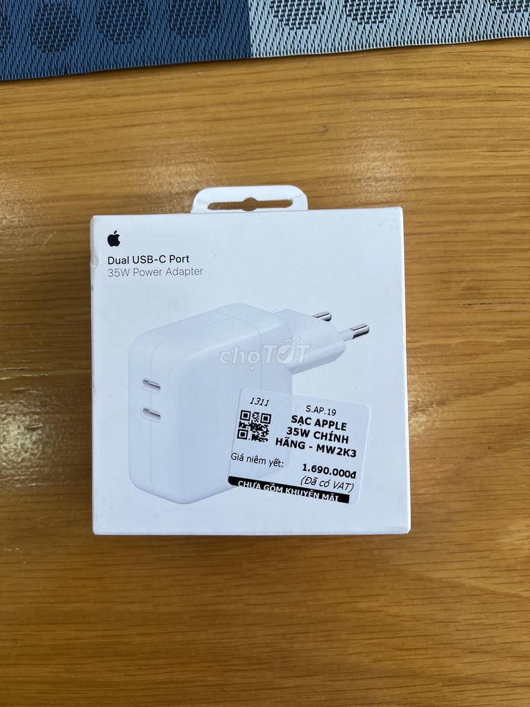 Củ sạc Apple 2 cổng Type-C 35W MNWP3ZA-A