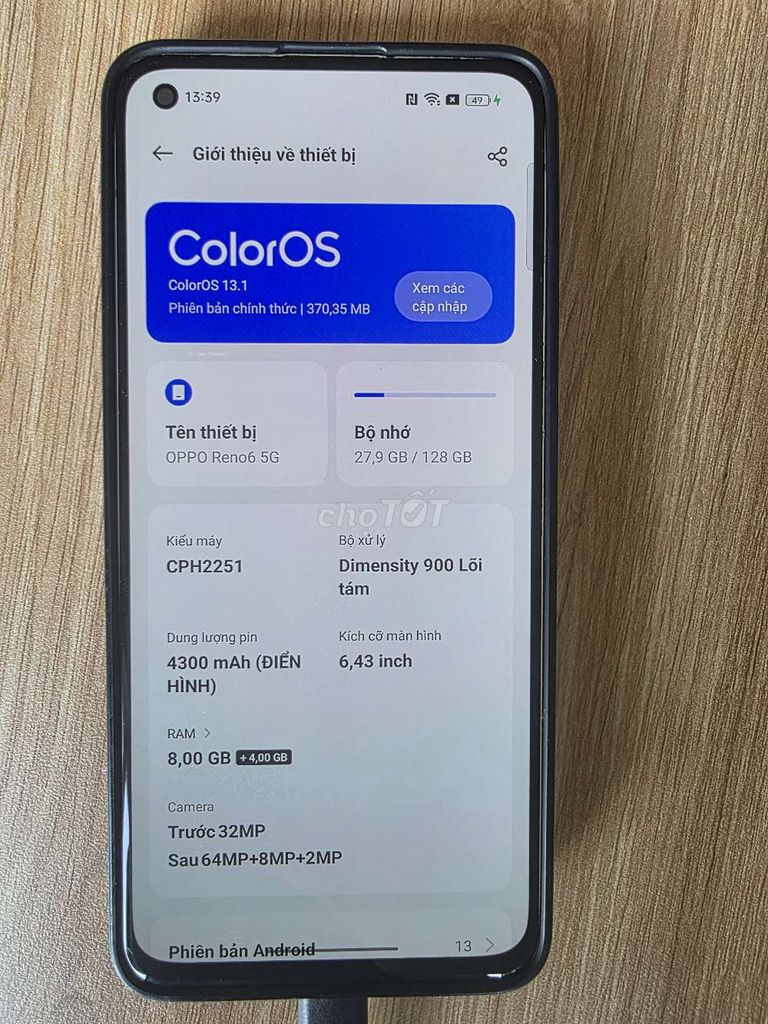 Oppo Reno6 5G 128GB Xanh. Mua bán Điện thoại tại Thành phố Biên Hòa Đồng Nai được đăng bởi Sylvan hình 1
