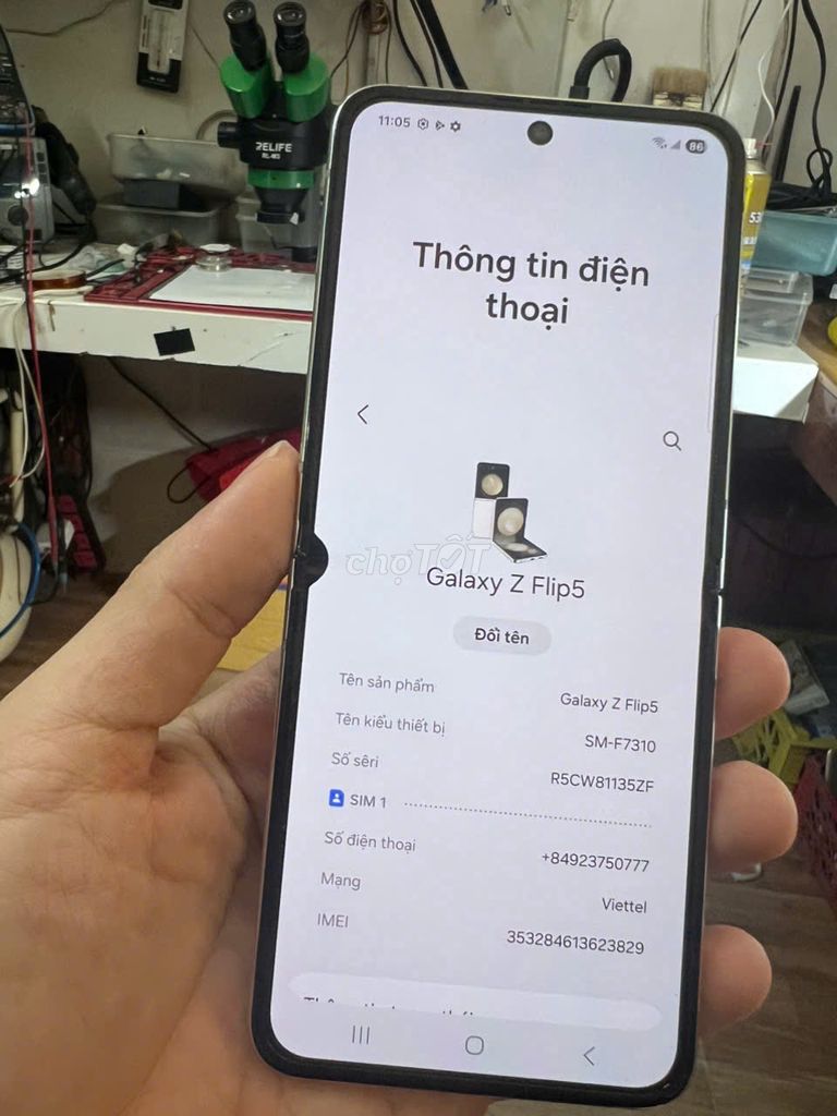 Samsung Z Flip5 256GB Trắng Đã sử dụng. Mua bán Điện thoại tại Thị xã Thái Hòa Nghệ An được đăng bởi Hùng Đức hình 1