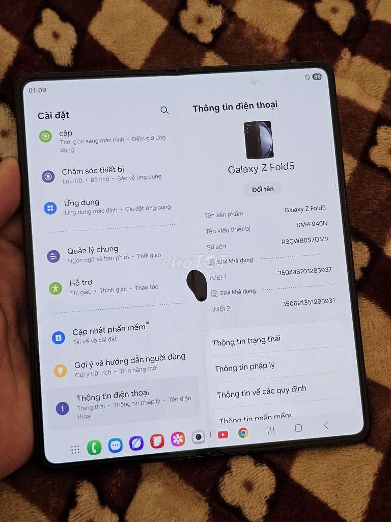 Fold5 mực màn trong. Mua bán Điện thoại tại Quận Thanh Xuân Hà Nội được đăng bởi Tuyết Tuyết hình 1
