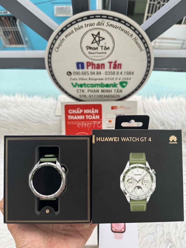 Huawei Gt4 46mm Xanh full box99% bảo hành 9/3/2025