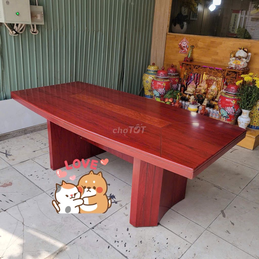 Bàn họp Gỗ sơn PU Đỏ 1m2x2m Văn phòng. Mua bán Đồ dùng văn phòng tại Quận 12 Tp Hồ Chí Minh được đăng bởi Thanh lý Phú Cường hình 1