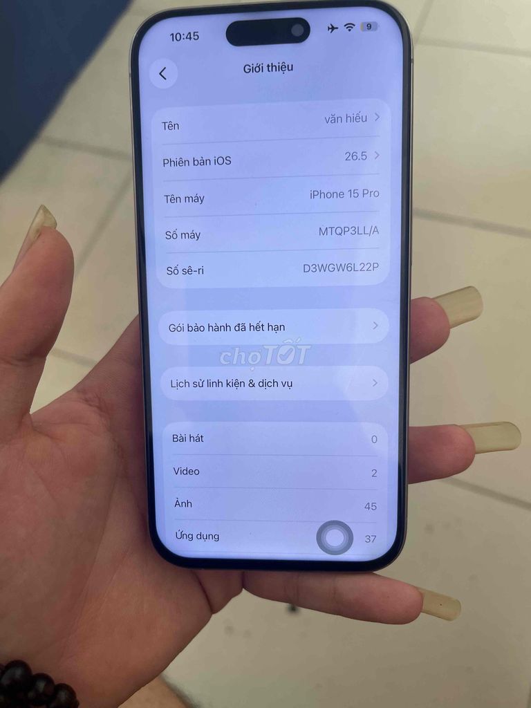 Apple iPhone 15 Pro Xám 80% Đã qua sử dụng. Mua bán Điện thoại tại Thành phố Thủ Đức Tp Hồ Chí Minh được đăng bởi Nguyễn Minh Tuyến hình 1