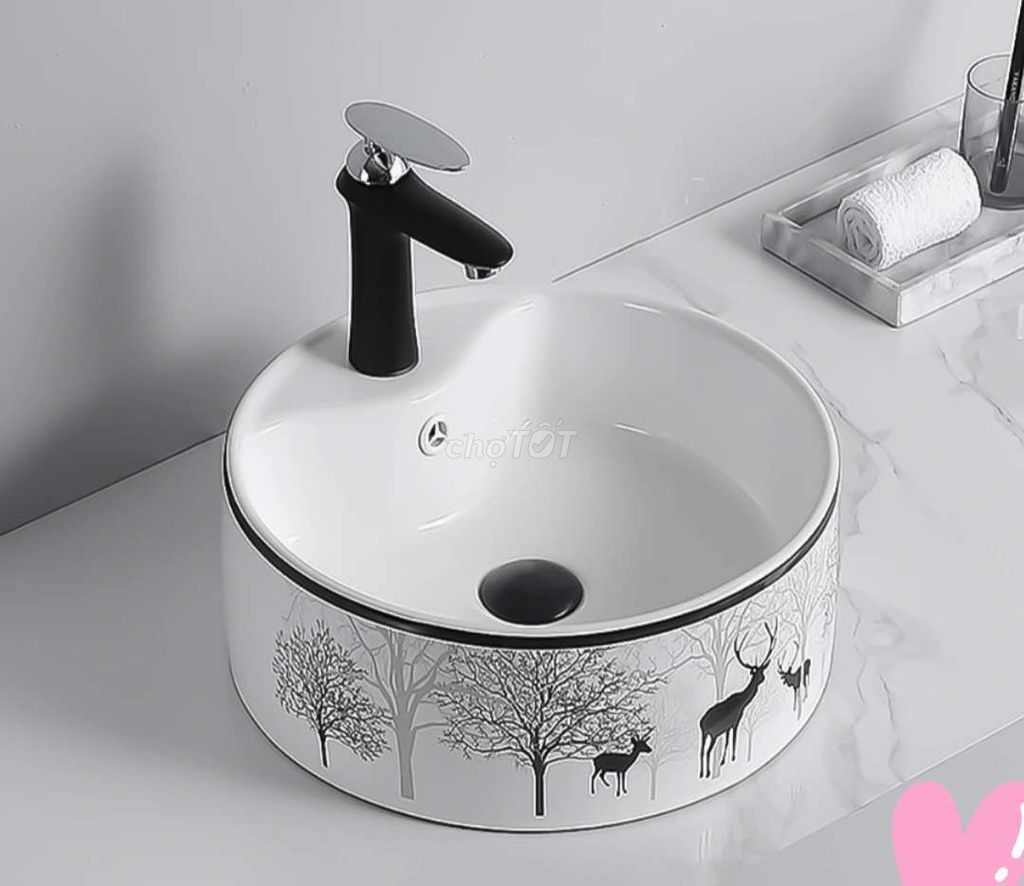 Lavabo Đặt Bàn Tròn Hươu