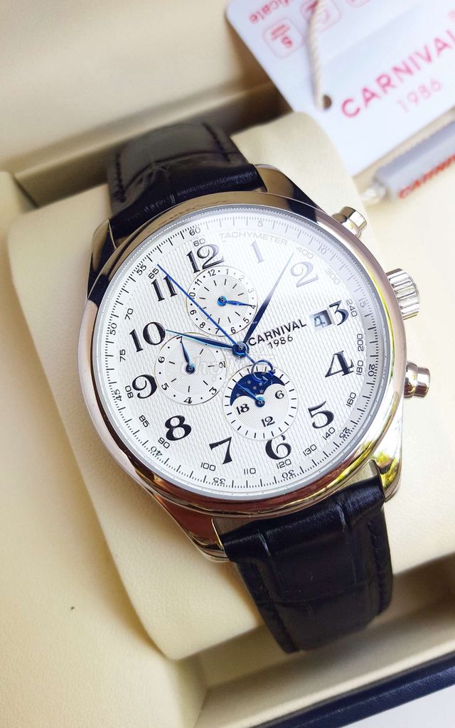 Đồng Hồ Cơ Carnival Tripple Calender 39mm Full Box. Mua bán Đồng hồ tại Thành phố Thủ Đức Tp Hồ Chí Minh được đăng bởi Hiếu Nguyễn hình 1