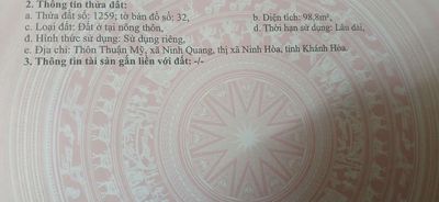Đất Ninh Quang thị xã Ninh Hòa dt 100m2 full thổ cư. Mua bán đất tại Thị xã Ninh Hòa Khánh Hòa được đăng bởi Tien