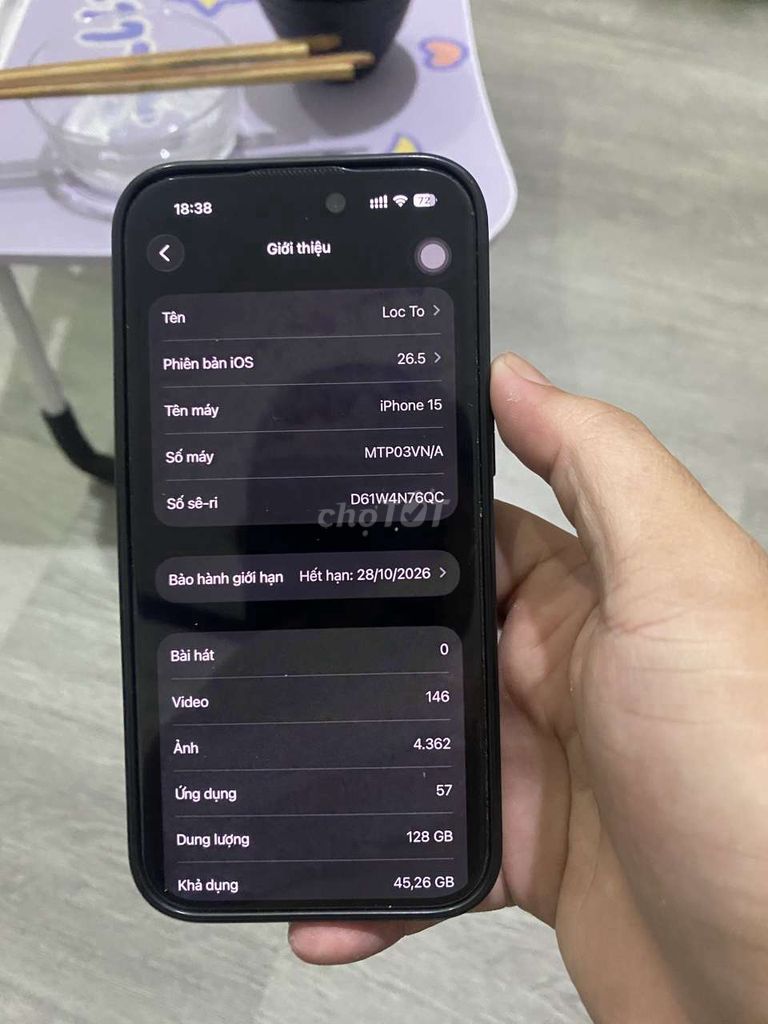 Ip15 128gb Vna. Mua bán Điện thoại tại Quận Tân Bình Tp Hồ Chí Minh được đăng bởi Lộc Tô hình 1