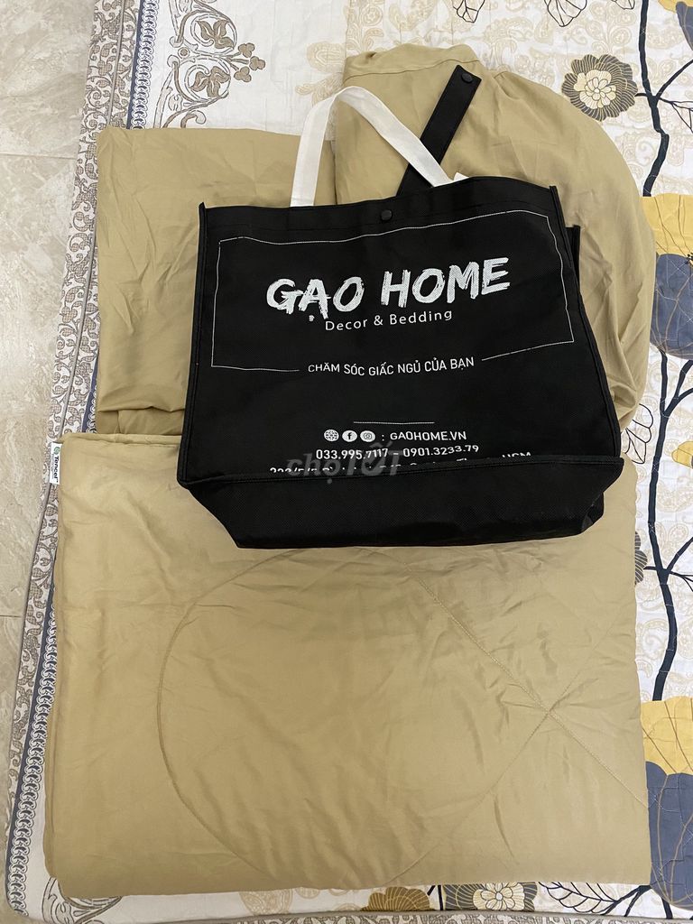 Bộ chăn ga gối Gạo Home Tencel 60S Vàng kem 1m6. Mua bán Giường, chăn ga gối nệm tại Quận 1 Tp Hồ Chí Minh được đăng bởi Vinh hình 1