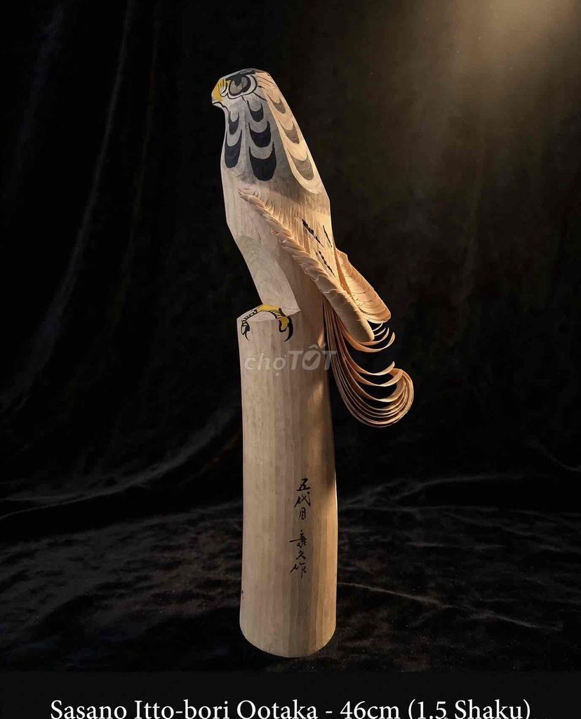 Tượng gỗ Ittobori nguyên khối 46cm độc bản