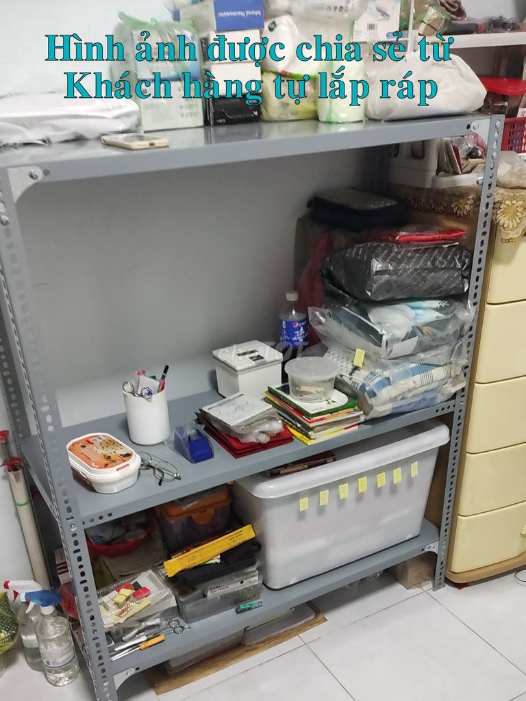 Kệ V lỗ 3 tầng mâm (120x40). Cao 1.0m. Mua bán Tủ, kệ gia đình tại Quận Gò Vấp Tp Hồ Chí Minh được đăng bởi Kệ Thép V Lỗ Đa Năng hình 1