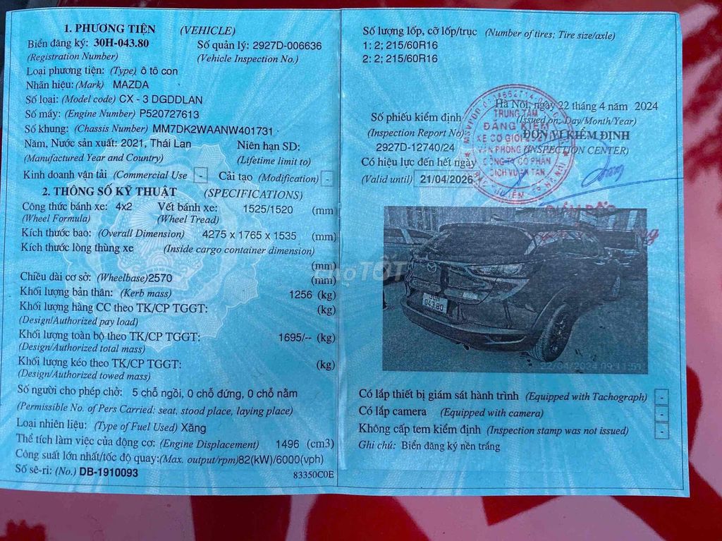 Mazda CX3 2021 Deluxe 1.5 AT 39000 km. Mua bán Ô tô tại Quận Cầu Giấy Hà Nội được đăng bởi Tuấn Xe Lướt  hình 14