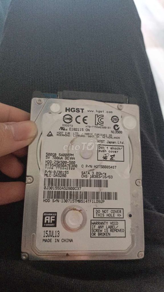 Ổ cứng HDD HGST 500GB 2.5 inch SATA 3.0Gb/s. Mua bán Linh kiện (RAM, Card...) tại Quận 12 Tp Hồ Chí Minh được đăng bởi huỳnh bo hình 1