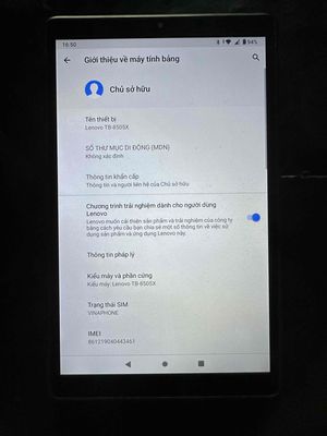 Lenovo TB-8505X, RAM 3GB, ROM 32GB. Mua bán Máy tính bảng tại Huyện Cái Nước Cà Mau được đăng bởi Huỳnh Văn Kết
