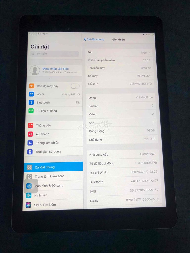 ipad air wifi/4g mới 95% nguyên zin