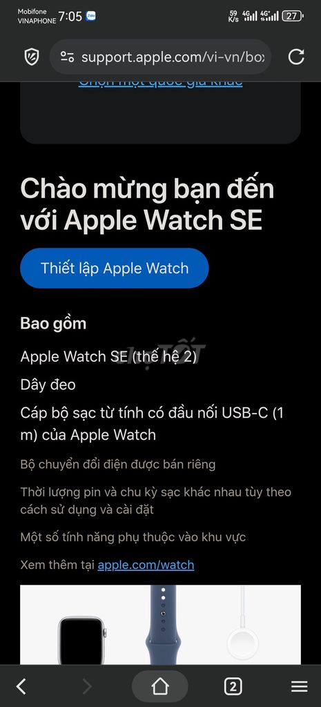Apple Watch SE (thế hệ 2) Midnight. Mua bán Thiết bị đeo thông minh tại Huyện Việt Yên Bắc Giang được đăng bởi Triệu nam hình 1