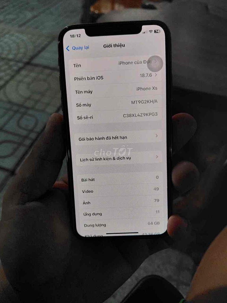 Apple iPhone XS Trắng Đã sử dụng. Mua bán Điện thoại tại Huyện Củ Chi Tp Hồ Chí Minh được đăng bởi Pham Thanh đưc hình 1
