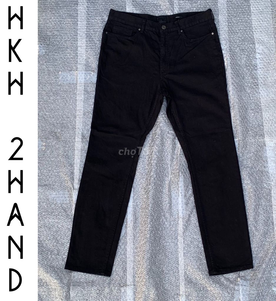 BAOSHIP-Jeans nam H&M đen, cứng xịn, size 31 eo 82