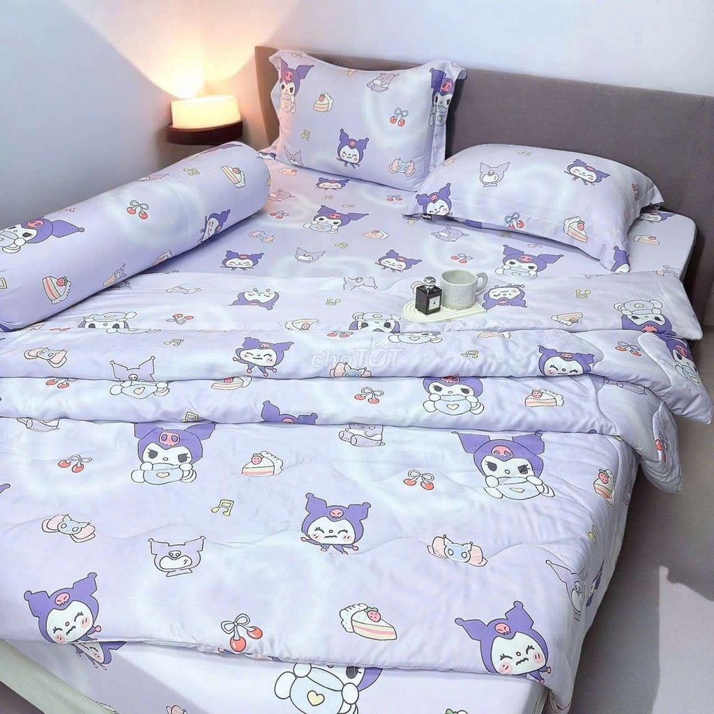 Bộ ga giường Kurumi Cotton Tím Hoạt hình. Mua bán Giường, chăn ga gối nệm tại Thành phố Thủ Đức Tp Hồ Chí Minh được đăng bởi lily home hình 1