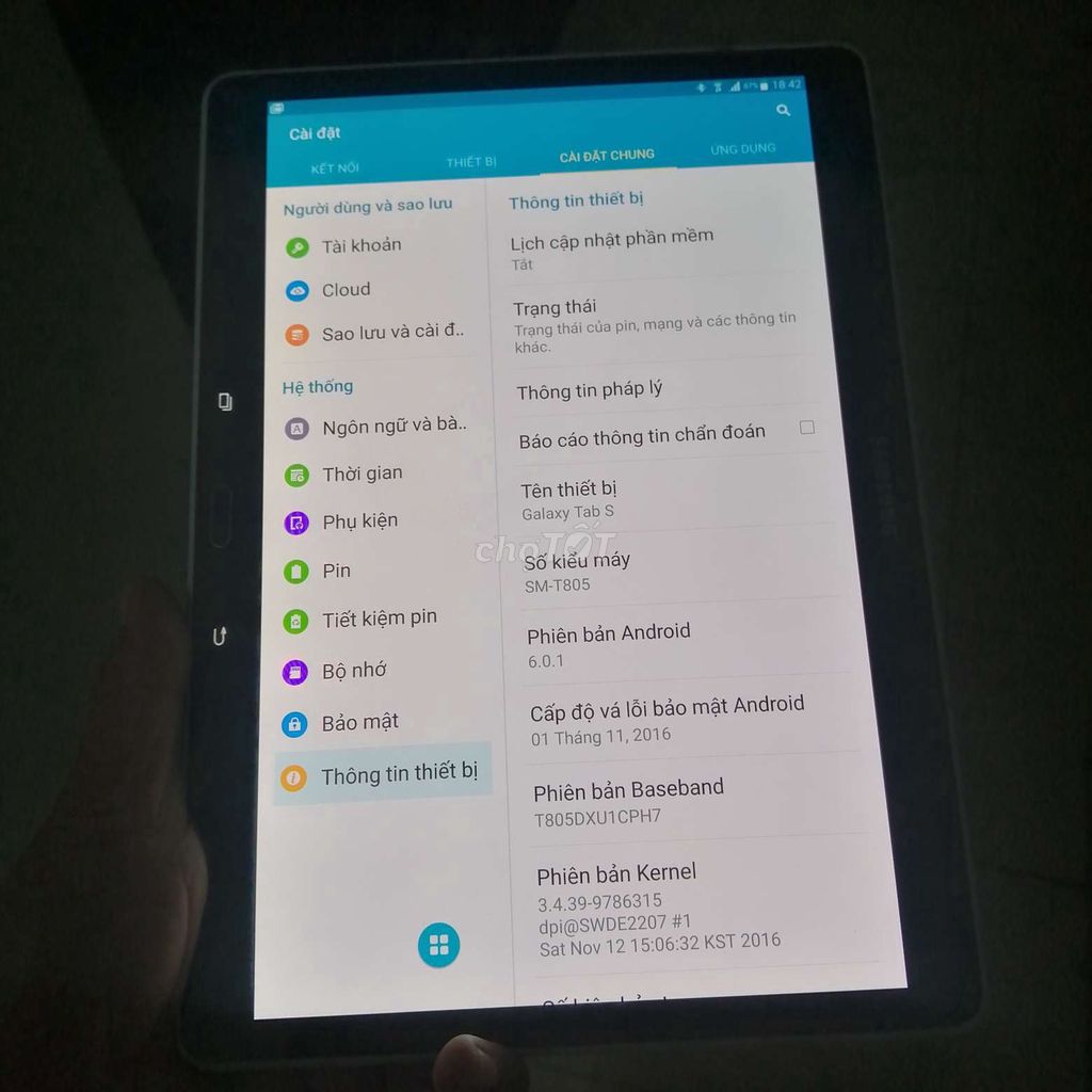 Samsung tab s ram3gb/16  10.1 màn hình đẹp ko ám ố