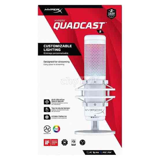 Micro livestream HyperX QuadCast S Trắng. Mua bán Tivi, Âm thanh tại Thành phố Huế Thừa Thiên Huế được đăng bởi Tien Anh hình 1