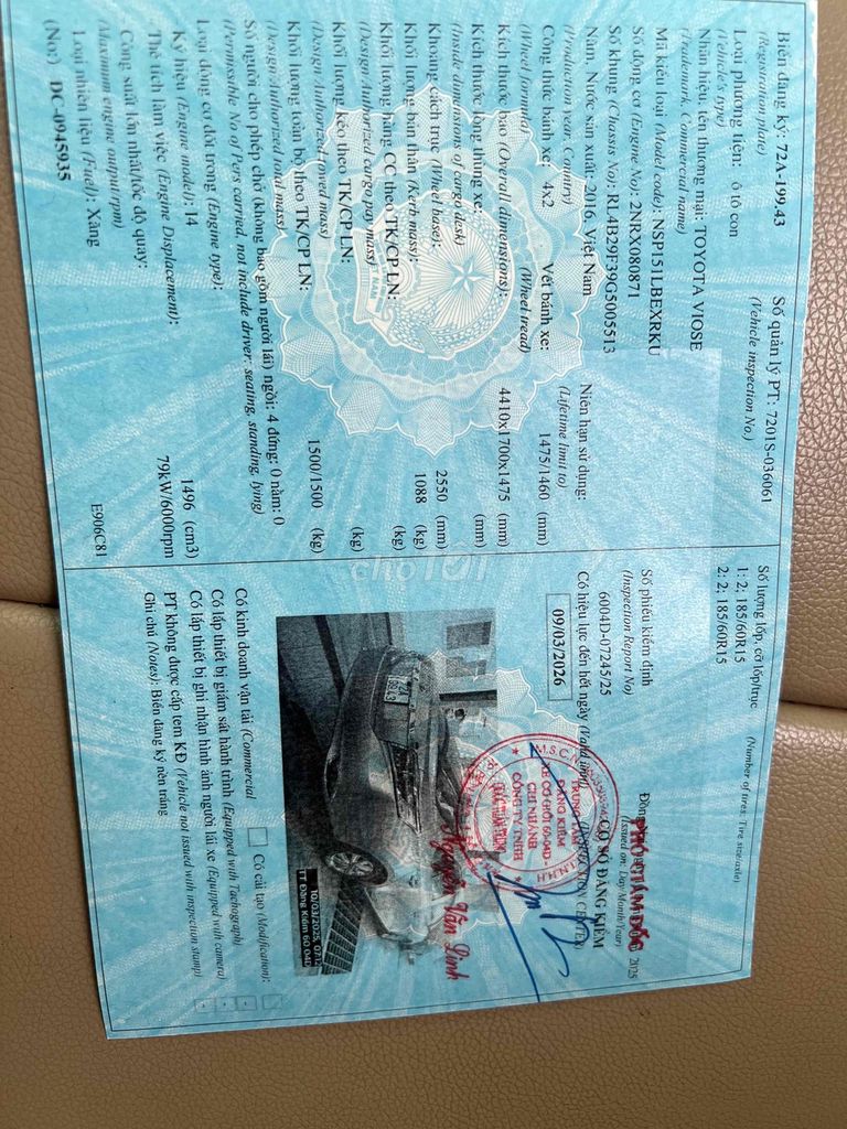 Toyota Vios 2016 1.5E CVT - 86000 km. Mua bán Ô tô tại Thành phố Biên Hòa Đồng Nai được đăng bởi Tiến Nam hình 13