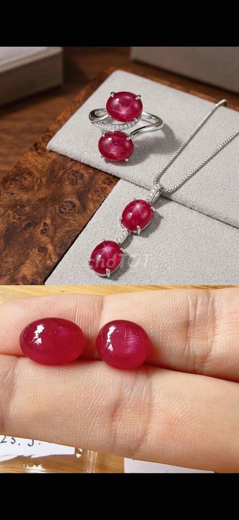 (Ms56) đá quý Ruby đỏ nước 1, lên vân tinh thể
