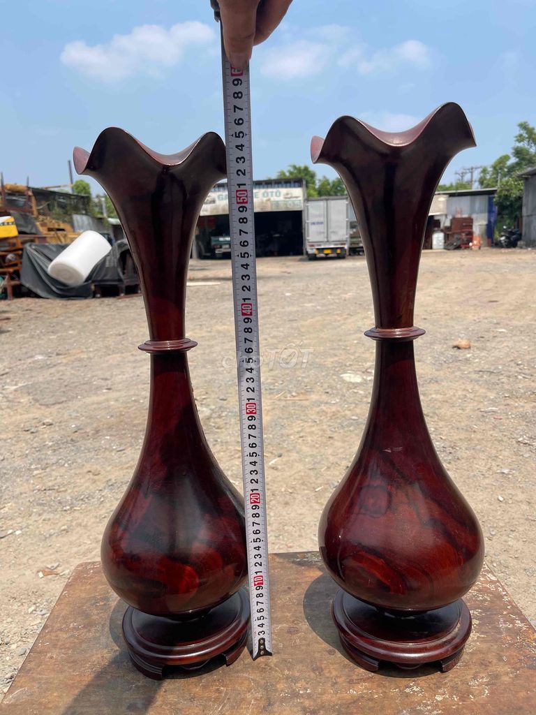Lộc bình Gỗ Nâu đỏ Cặp. Mua bán Đồ sưu tầm, đồ cổ tại Quận Bình Tân Tp Hồ Chí Minh được đăng bởi xuân truong hình 1