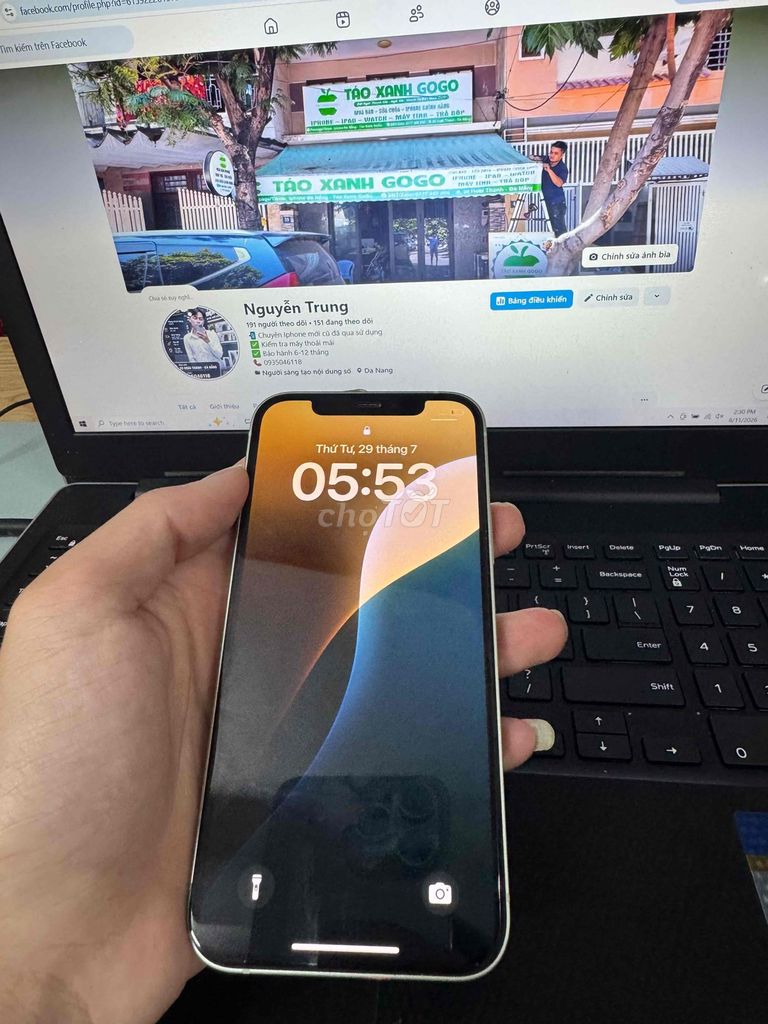 Apple iPhone 12 64GB Xám bạc. Mua bán Điện thoại tại Quận Ngũ Hành Sơn Đà Nẵng được đăng bởi Nguyễn Hữu Trung hình 1