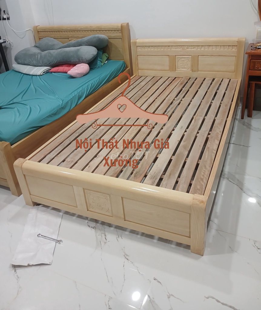 GIƯỜNG GỖ SỒI !! GIƯỜNG GÕ SỒI **GIƯỜNG GỖ. Mua bán Giường, chăn ga gối nệm tại Huyện Cần Giờ Tp Hồ Chí Minh được đăng bởi Nhi Nội Thất Nhựa Giá Xưởng  hình 1