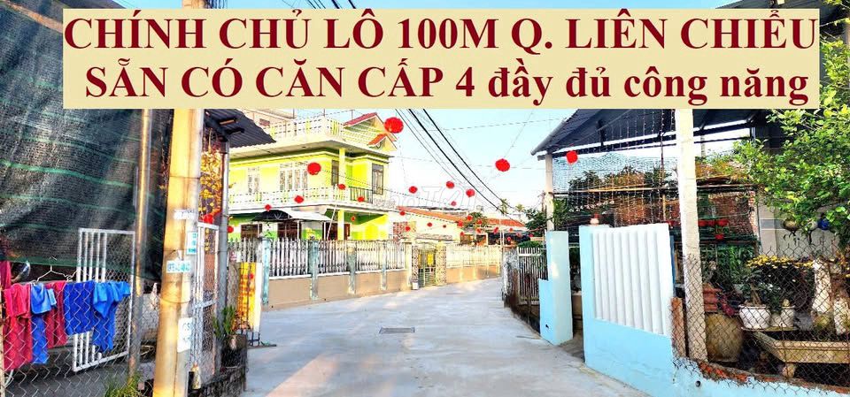 🏇🏇 BÁN NHANH LÔ 100M, NGANG 6M- P. HOÀ KHÁNH NAM; có sẵn NHÀ CẤP 4