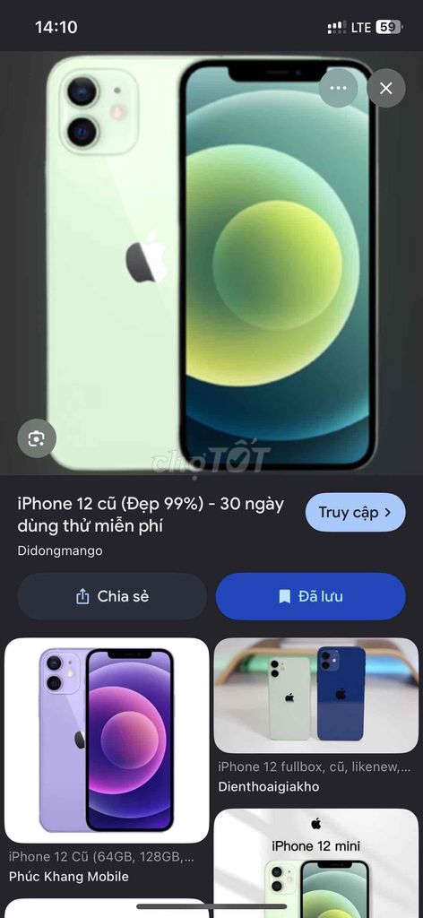 Apple iPhone 12 Xanh lá Đã sử dụng. Mua bán Điện thoại tại Thành phố Biên Hòa Đồng Nai được đăng bởi Luân hình 1