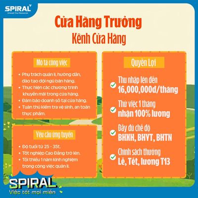 TIỀN GIANG TUYỂN CỬA HÀNG TRƯỞNG CỬA HÀNG VINAMILK