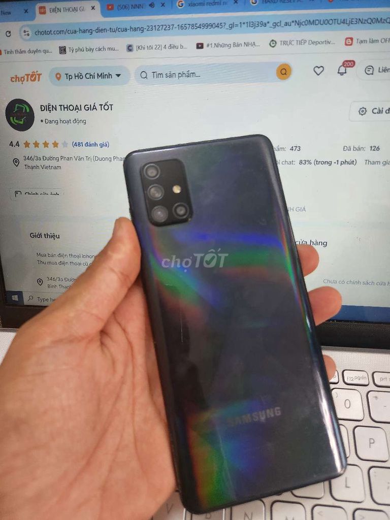 SAMSUNG A71 8GB.128GB PIN 4500 SNAP 730 FULL CN. Mua bán Điện thoại tại Quận Bình Thạnh Tp Hồ Chí Minh được đăng bởi Dân Mobile hình 1