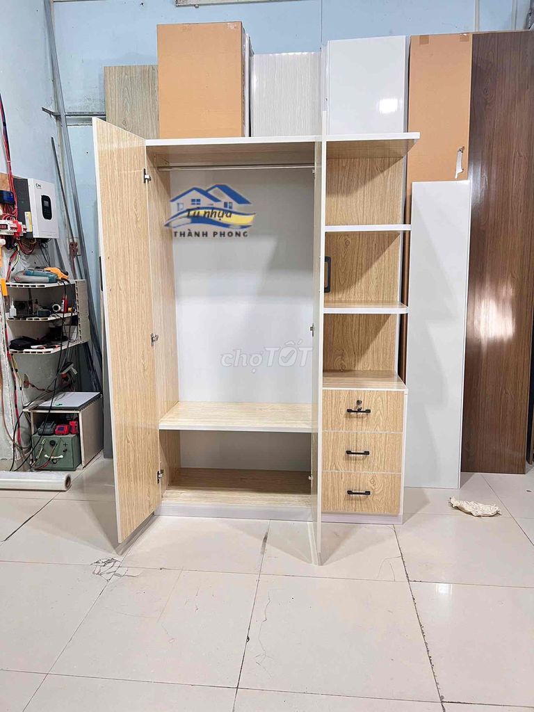 Tủ quần áo Nhựa Đài Loan Vân gỗ 1m25x1m80. Mua bán Tủ, kệ gia đình tại Thành phố Thủ Đức Tp Hồ Chí Minh được đăng bởi Ngọc Lan hình 1