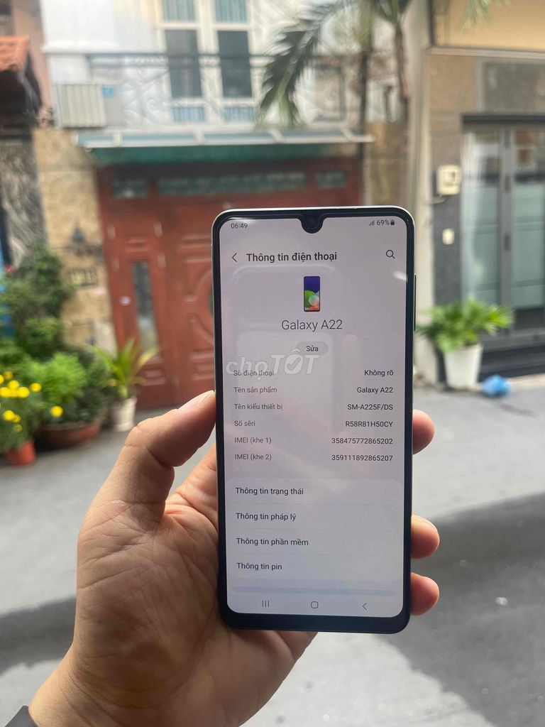 Samsung Galaxy A22 128GB Xanh. Mua bán Điện thoại tại Quận Gò Vấp Tp Hồ Chí Minh được đăng bởi Duy Anh hình 1