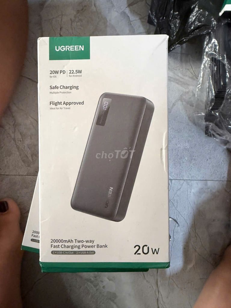Sạc dự phòng Ugreen 20000mAh Đen. Mua bán Phụ kiện (Màn hình, Chuột...) tại Huyện Vân Đồn Quảng Ninh được đăng bởi AM AMV hay hình 1
