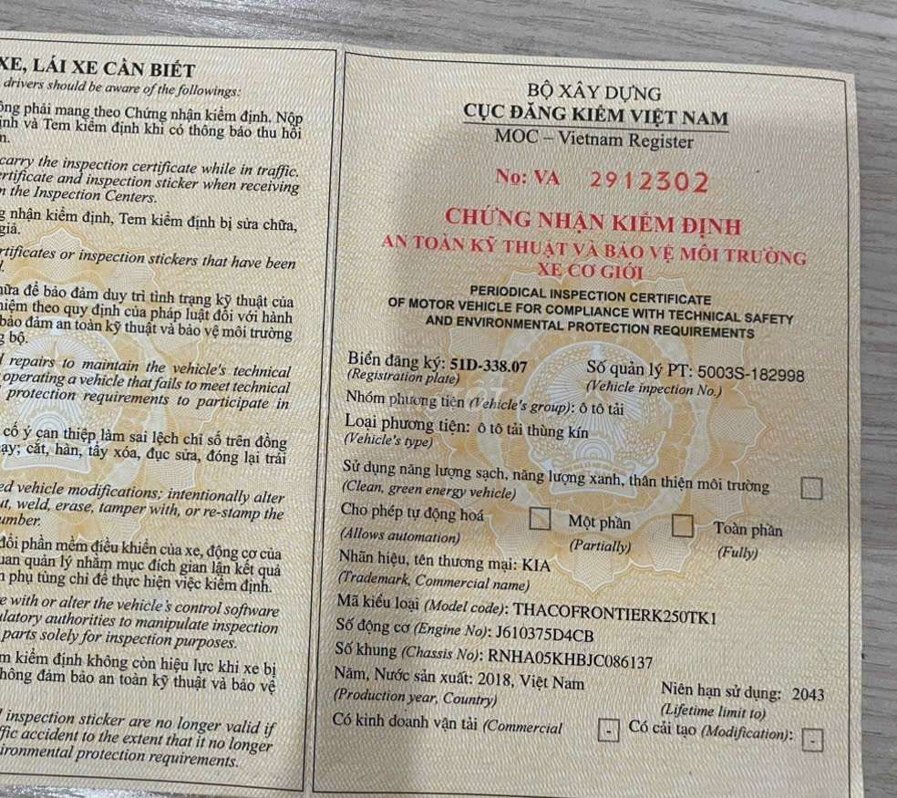 Bán gấp kia 2.4 tấn đời 2018 thùng kín 3m5. Mua bán Xe tải, xe ben tại Thành phố Thuận An Bình Dương được đăng bởi Xe tải Bình Dương hình 15