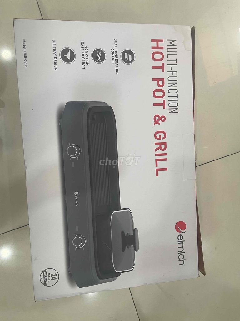 Nồi lẩu nướng Elmich HGE-3908 Đen 2 trong 1. Mua bán Bếp, lò, đồ điện nhà bếp tại Quận 1 Tp Hồ Chí Minh được đăng bởi Le Minh lai hình 1