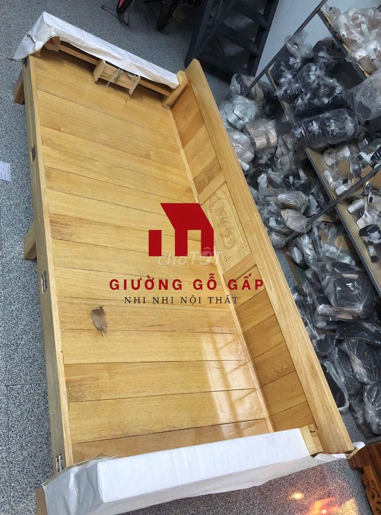 Giường gấp Gỗ sồi 1m2 Vàng gỗ. Mua bán Giường, chăn ga gối nệm tại Huyện Bình Chánh Tp Hồ Chí Minh được đăng bởi Nhi Nội Thất Nhựa Giá Xưởng  hình 1