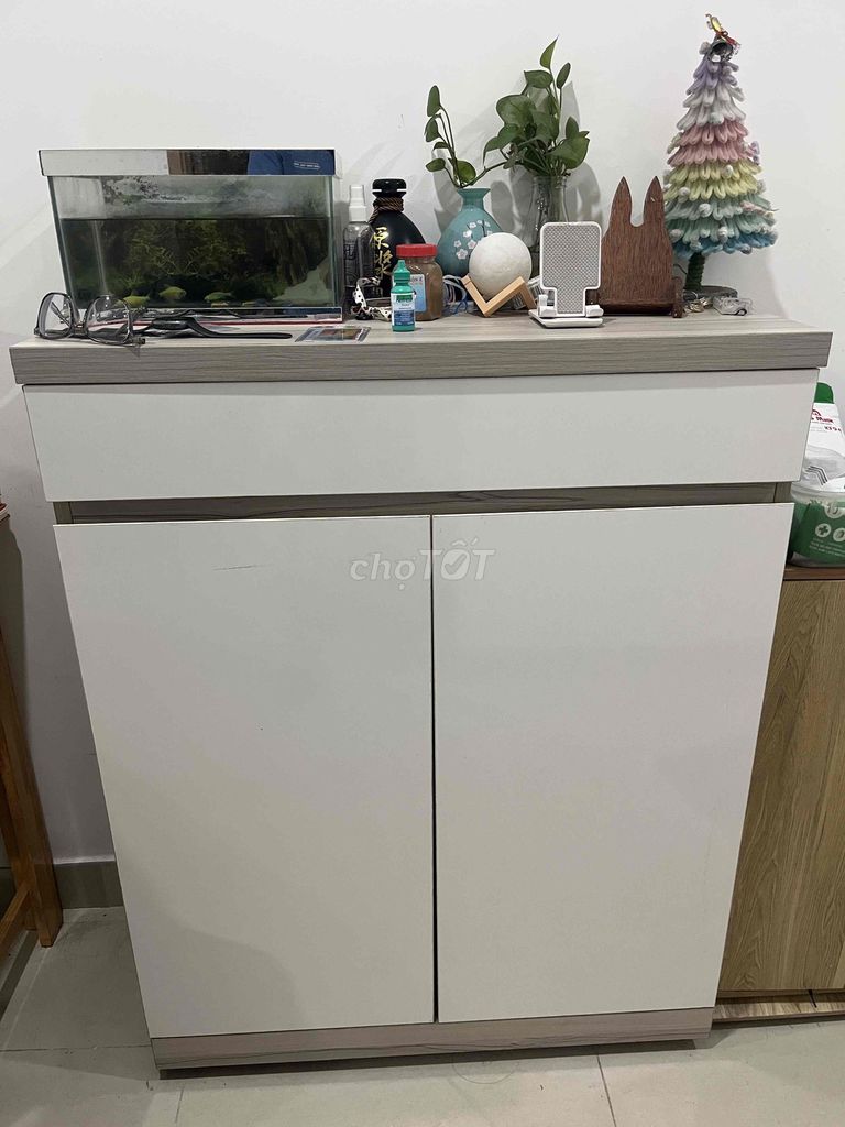 Tủ giày Gỗ MDF Trắng 81x36x100cm. Mua bán Tủ, kệ gia đình tại Quận 12 Tp Hồ Chí Minh được đăng bởi Lê Quang hình 1