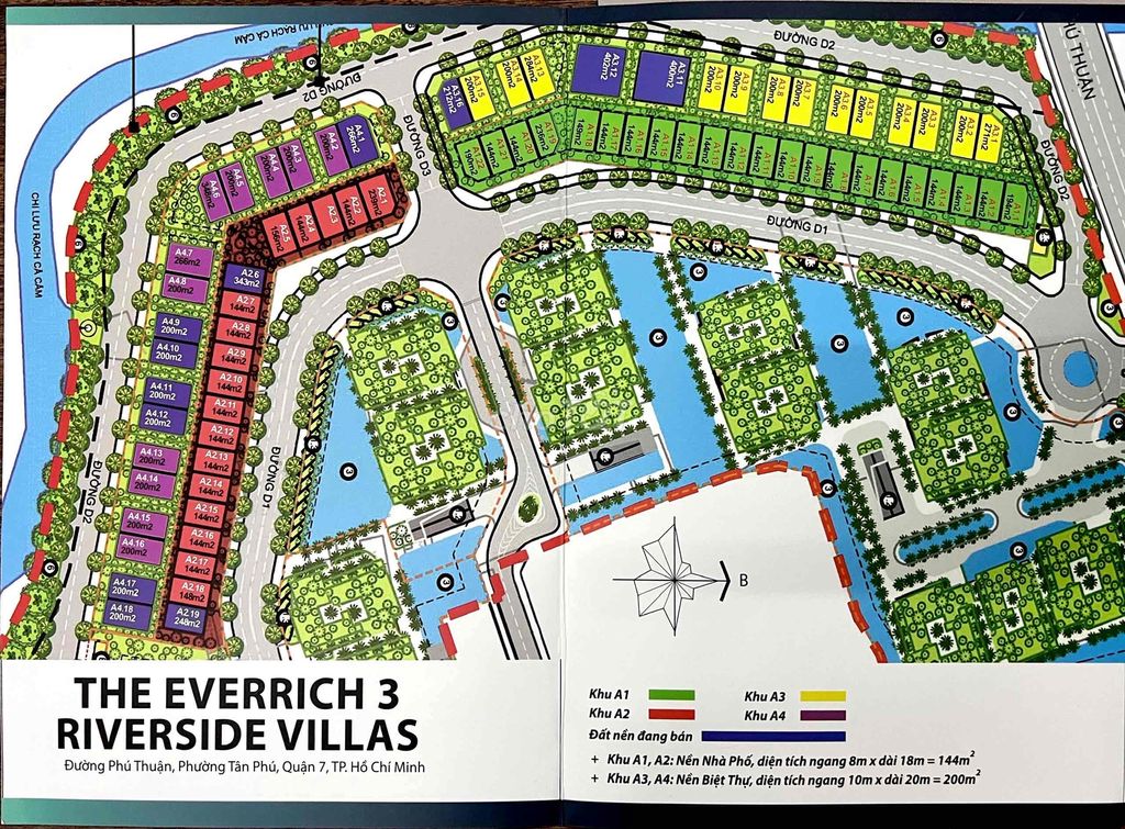 Đất biệt thự Everrich 3 - Phú thuận - 10x20m - 24 tỷ (view sông )