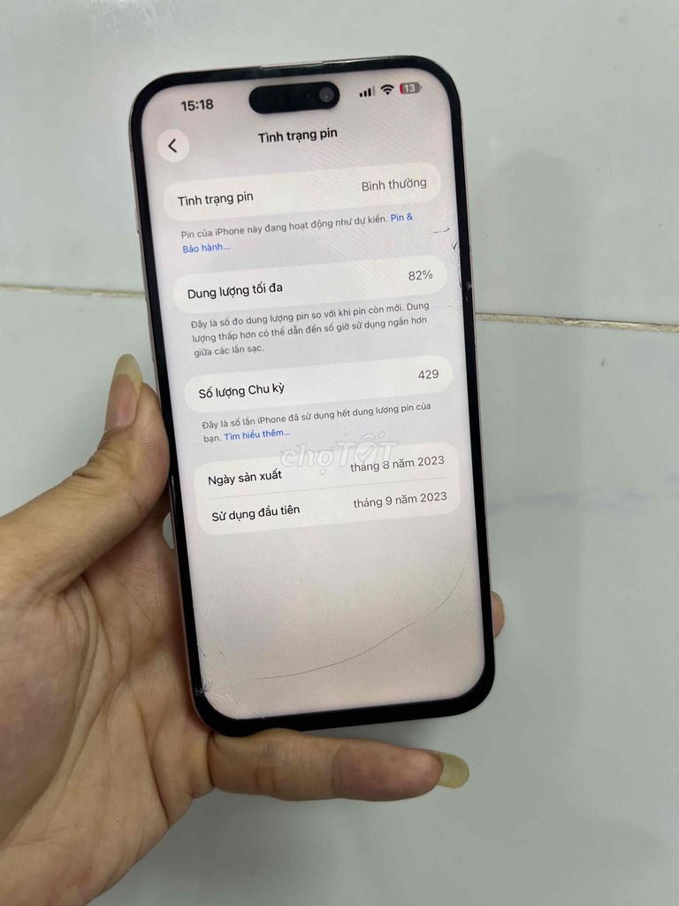 iPhone 15 Plus 128GB Hồng Hỏng màn hình. Mua bán Điện thoại tại Thành phố Tân An Long An được đăng bởi lê văn thái hình 1