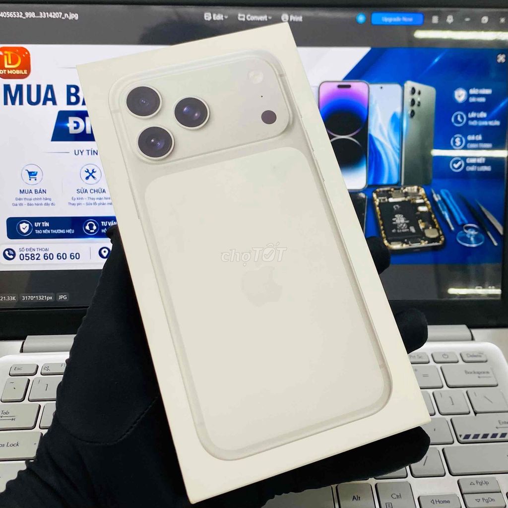 Apple iPhone 17 Pro Max Trắng Mới nguyên new seal. Mua bán Điện thoại tại Thành phố Biên Hòa Đồng Nai được đăng bởi DT MOBILE BIÊN HOÀ hình 1