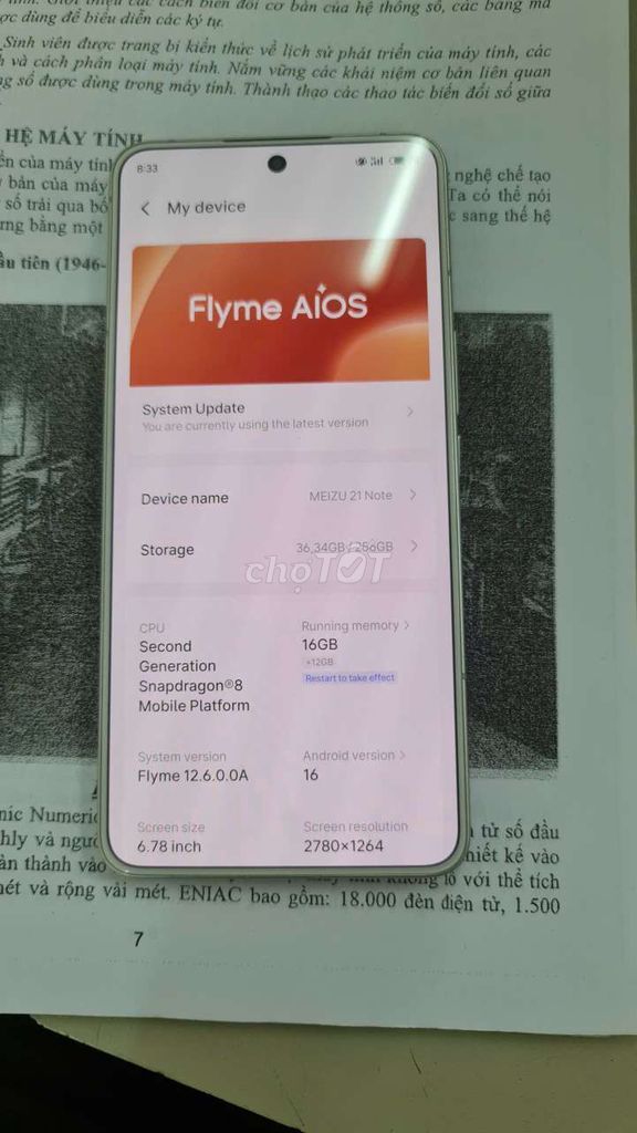 Meizu 21 Note 16/256. Mua bán Điện thoại tại Quận Bình Thuỷ Cần Thơ được đăng bởi KengBu hình 1