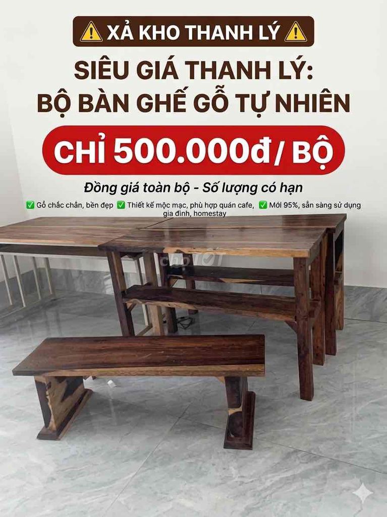 Bộ bàn ghế gỗ tự nhiên Nâu Mới 95%. Mua bán Bàn ghế tại Thành phố Buôn Ma Thuột Đắk Lắk được đăng bởi lê hồng sơn hình 1