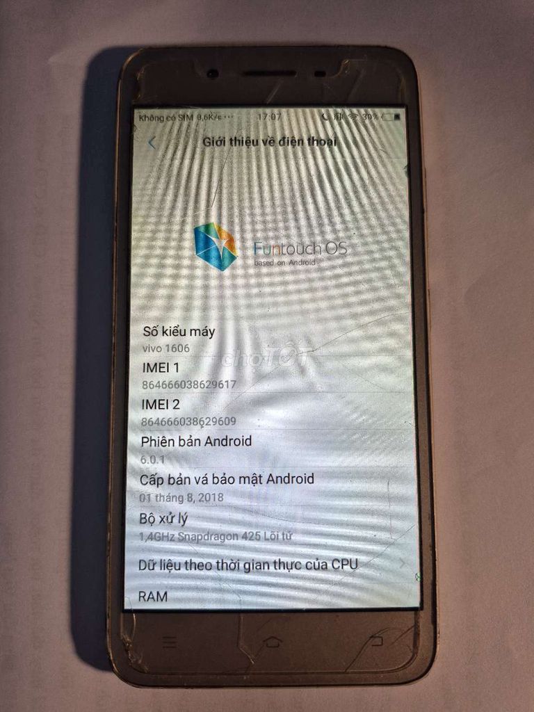 Vivo 1606 Snapdragon 425. Mua bán Điện thoại tại Huyện Thanh Trì Hà Nội được đăng bởi Ank Đức hình 1