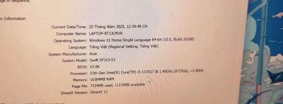 Acer swift sf313-53 máy ít dùng như mới. Mua bán Laptop tại Huyện Bình Chánh Tp Hồ Chí Minh được đăng bởi Bắp
