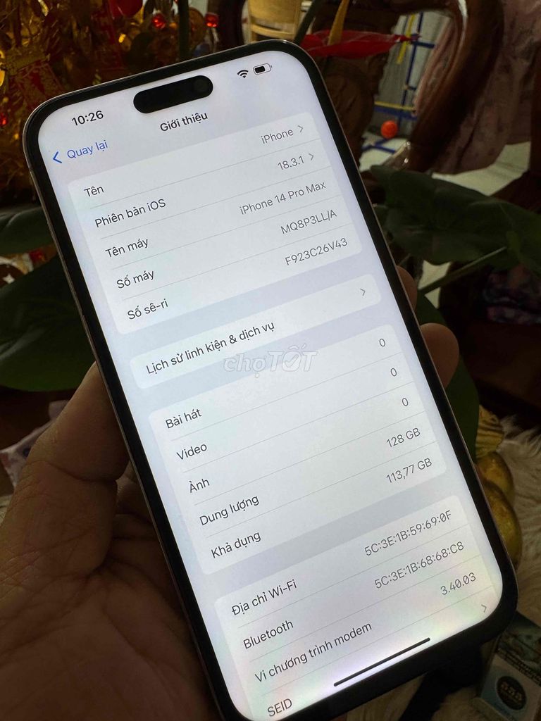 iPhone 14 prm 128G trắng qte mỹ