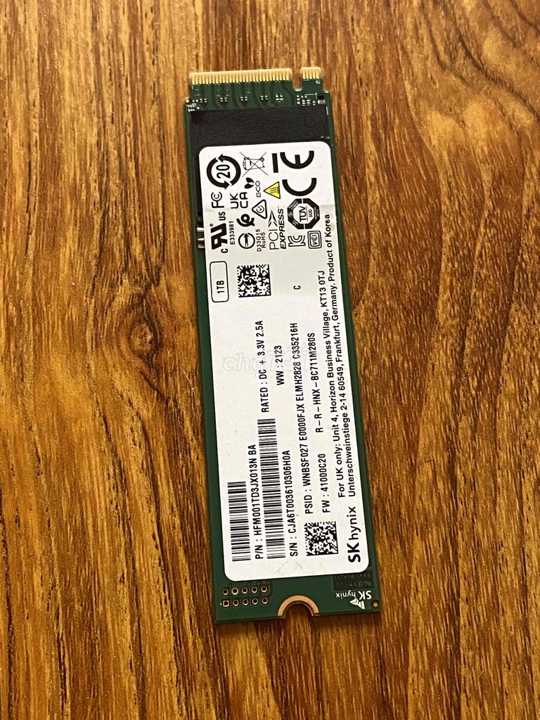 ổ cứng ssd 1TB m2 mvne sk hynix sức khoẻ 100%