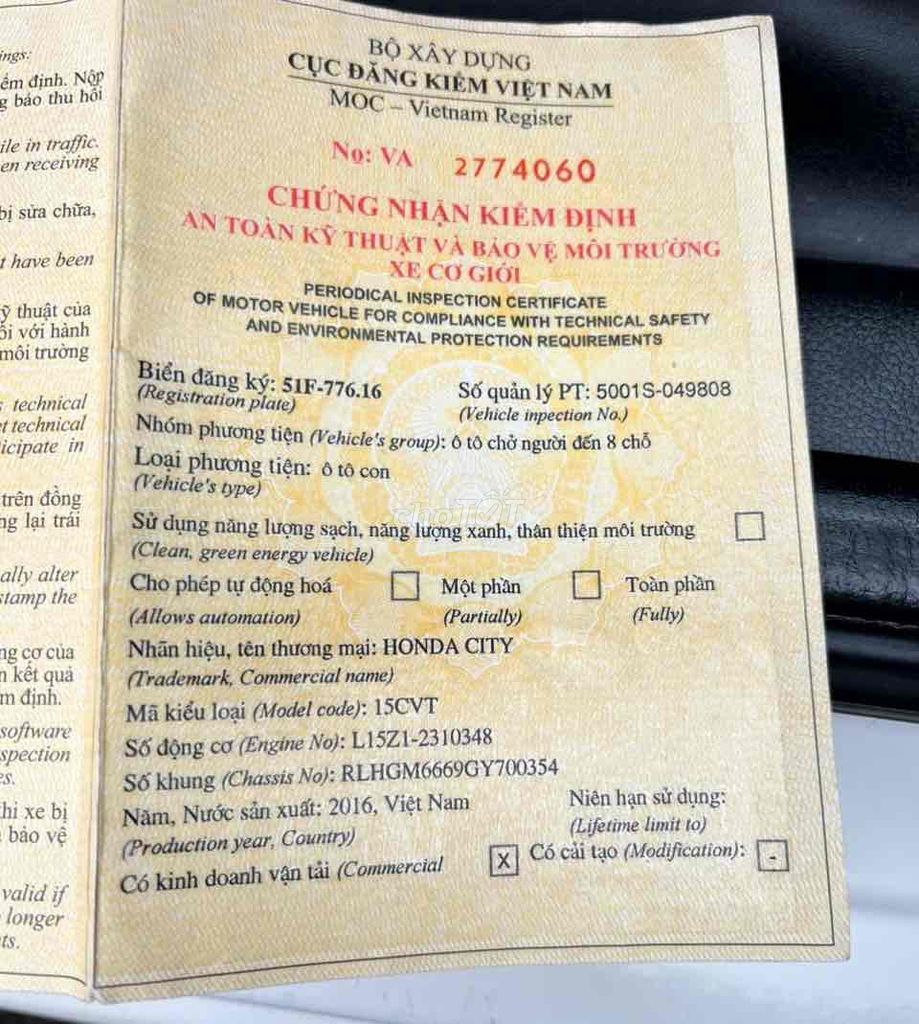 Honda City 2016 1.5 CVT - 123000 km. Mua bán Ô tô tại Thành phố Thủ Đức Tp Hồ Chí Minh được đăng bởi Đỗ Sang hình 16